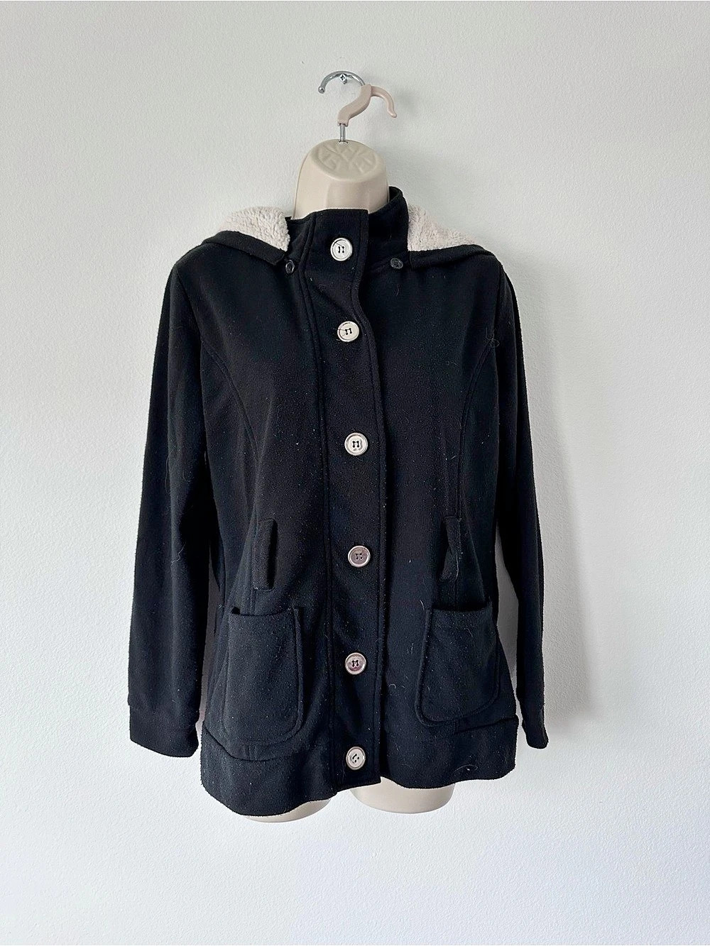 Hooded Jacket in Black Size Small